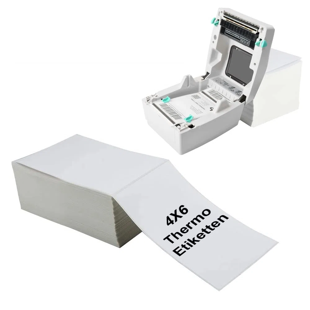 FungLam Thermopapier Versandetiketten, 4x6 DHL Etiketten, (102 x 152 mm 500 Stück) Wasserfester Versandaufkleber, BPA/BPS-frei