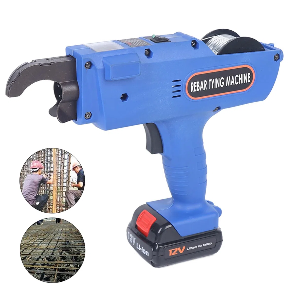 Elektrische Rebar Bindemaschine Bindegerät für Stahlbandbindung mit Lithium-Ionen-Akkus, 0,8mm Draht, 12V, 4500mAh Kapazität | Baustellenwerkzeug