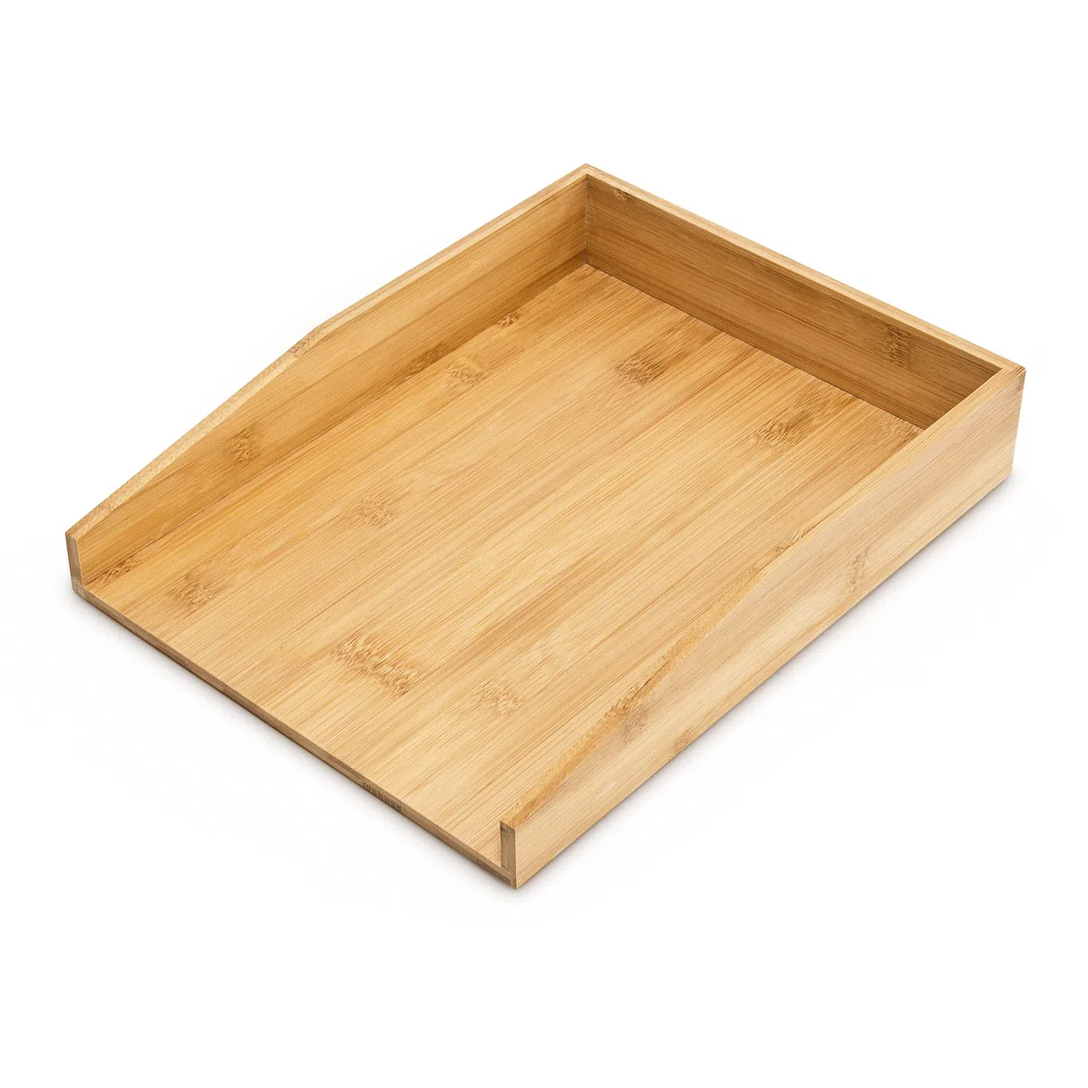 Relaxdays Briefablage Bambus, Schreibtischablage für A4 Papier, Dokumente, Unterlagen, HxBxT: 6 x 25 x 33 cm, natur, Braun