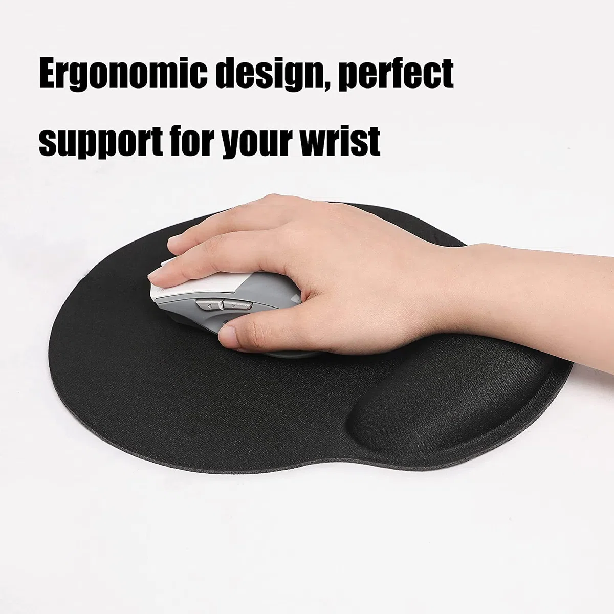Mauspad-Handballenauflage Ergonomisches Handballenauflage-Set, Tastatur-Handgelenkauflage und Mauspad mit Handgelenkstütze für Computer, Laptop, Zuhause und Büro, Schwarz