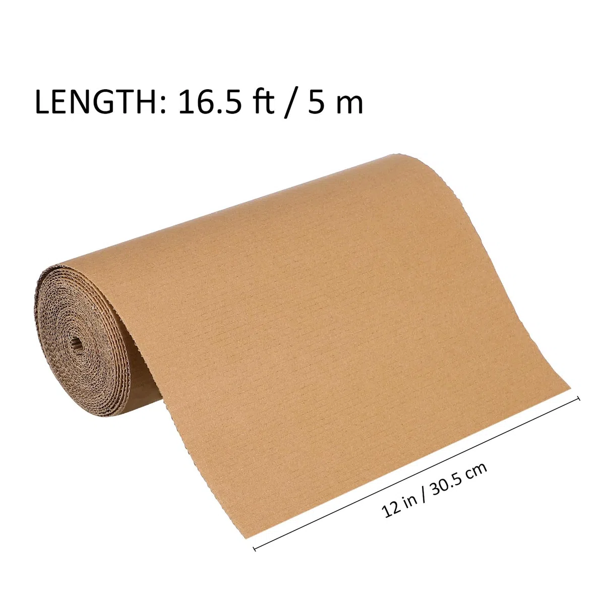 NUOBESTY Wellpappenrolle 12 X 197 Zoll Einseitig Gewellt als Bastelset und Verpackungslösung für Diy Karton ZubehöR Braun Versand