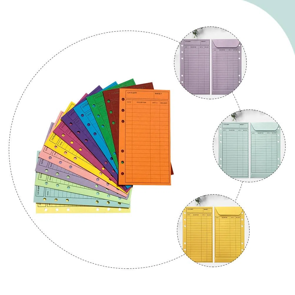 12 Stück Budget Umschläge Aus Farbigen Karton 16.4X8.7 Cm Budget Planer Zubehör Für Geldverfolgungsblätter Zuhause Büro Schule