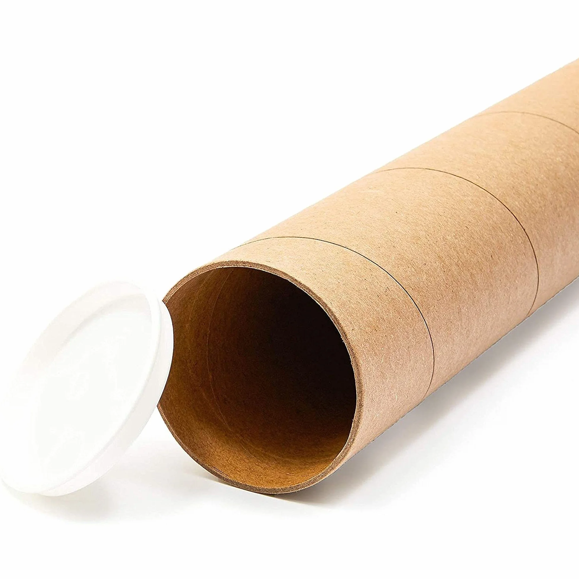 Juvale rollen mit Kappen, 7,6 x 17,8 cm, Braun, Kraftpapier