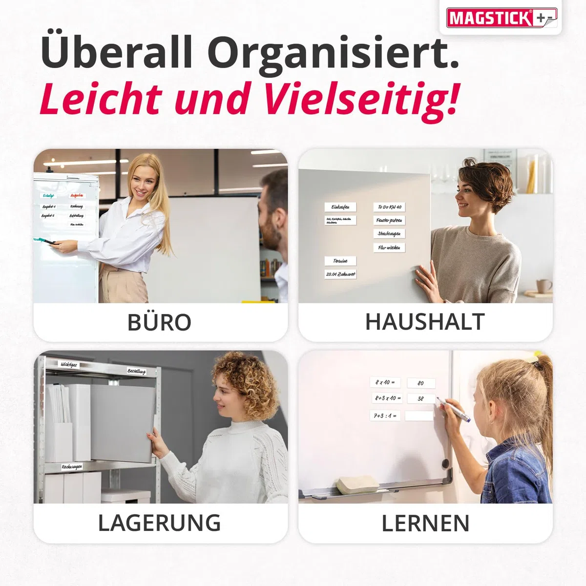 100 beschreibbare Magnet-Etiketten I 8 x 3 cm I weiß I magnetische Beschriftungsfolie beschreibbar Magnet-Streifen zum Beschriften I mag209
