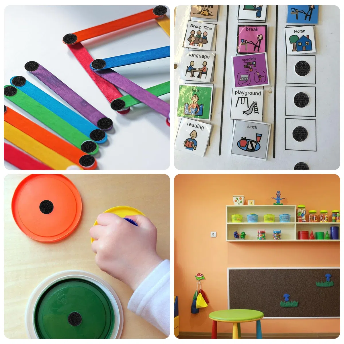 Klettpunkte Selbstklebend, 1008 Stück 10mm Klett Klebepunkte Klettverschluss Selbstklebend Small Circle Dots Sticker Tapes für Handwerk auf Papier Kunststoff Leder(Schwarz)