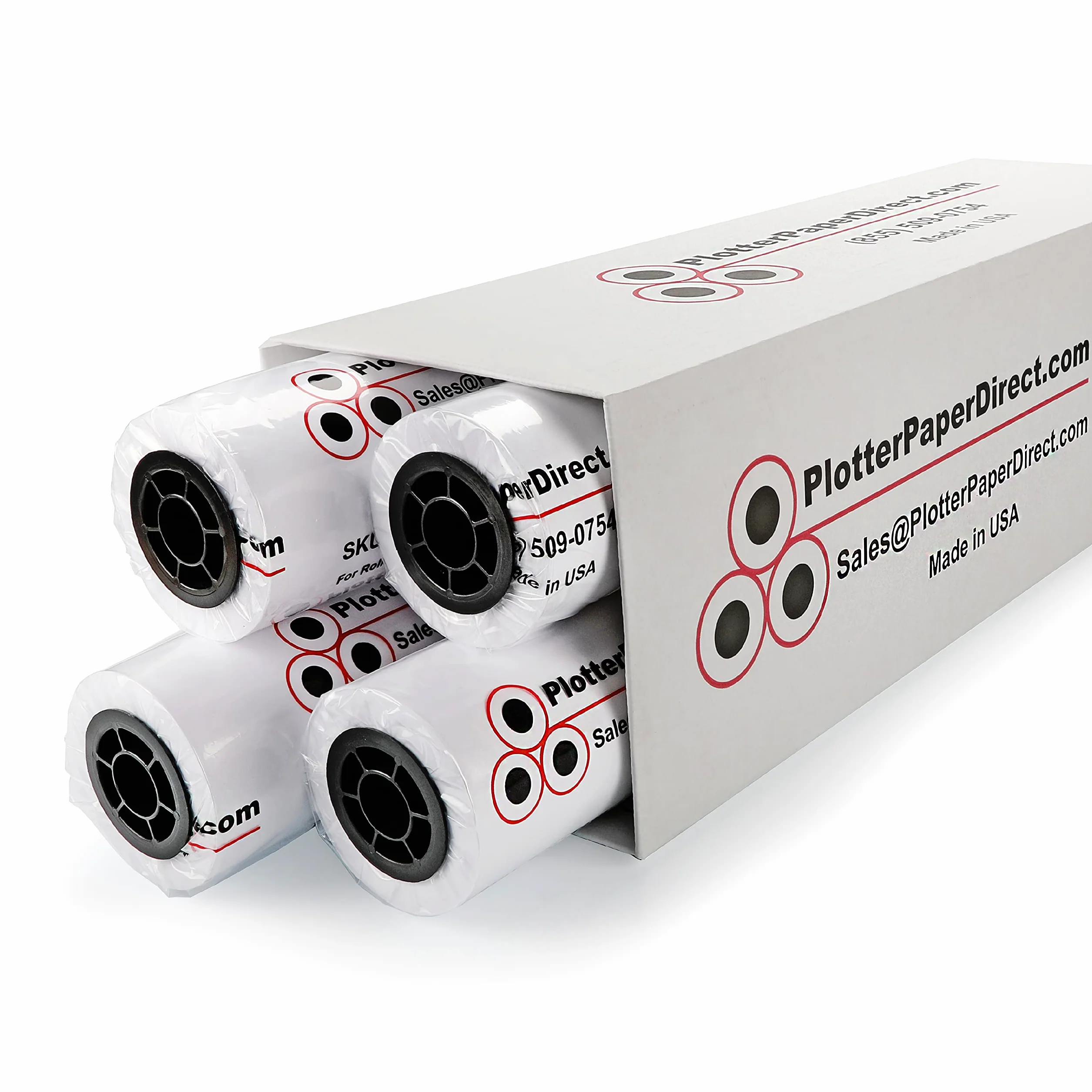 Plotter Paper Direct (10,9 kg, beschichtet | 4 Rollen, 5,1 cm Kern | 91,4 cm x 91,4 m) für CAD-Druck auf Breitformat-Tintenstrahldruckern