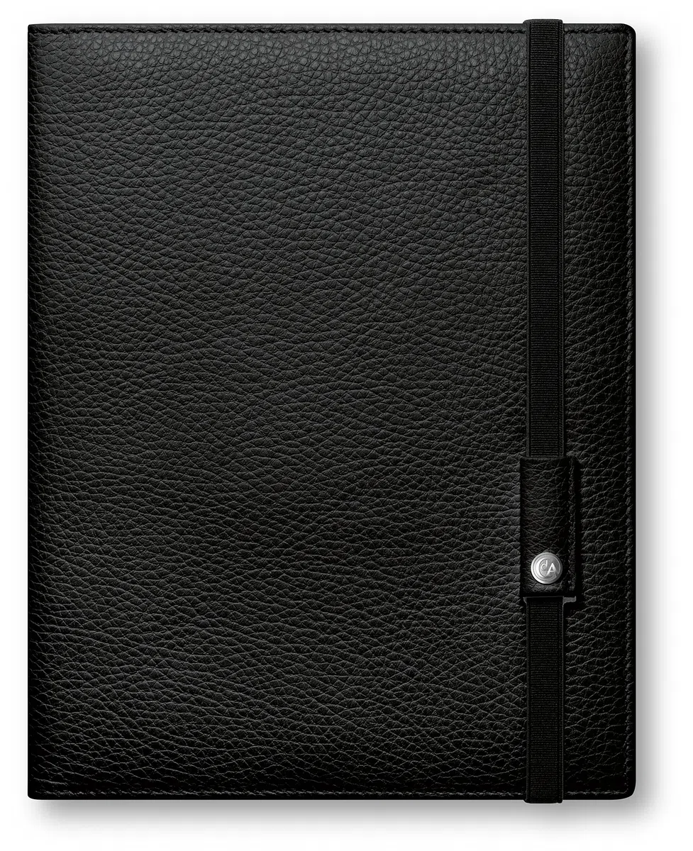 Notizbuch Leder A5"Leman", Schwarz