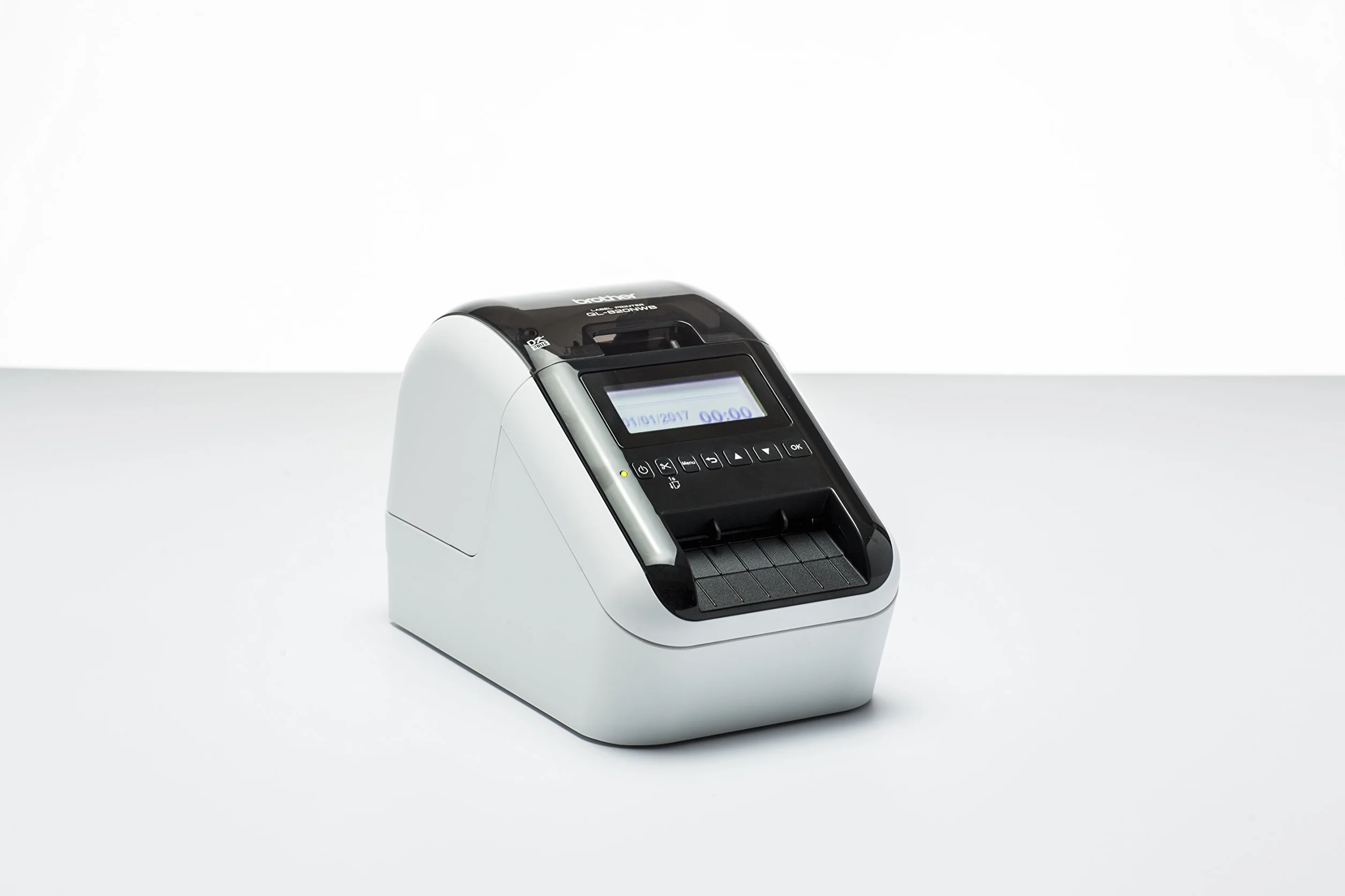 Brother QL-820NWB Netzwerk-Etikettendrucker (mit Rot-Schwarz-Druckfunktion, Schnittstellen: USB, WLAN, LAN, Bluetooth; beleuchtetes Grafik-LCD), grau