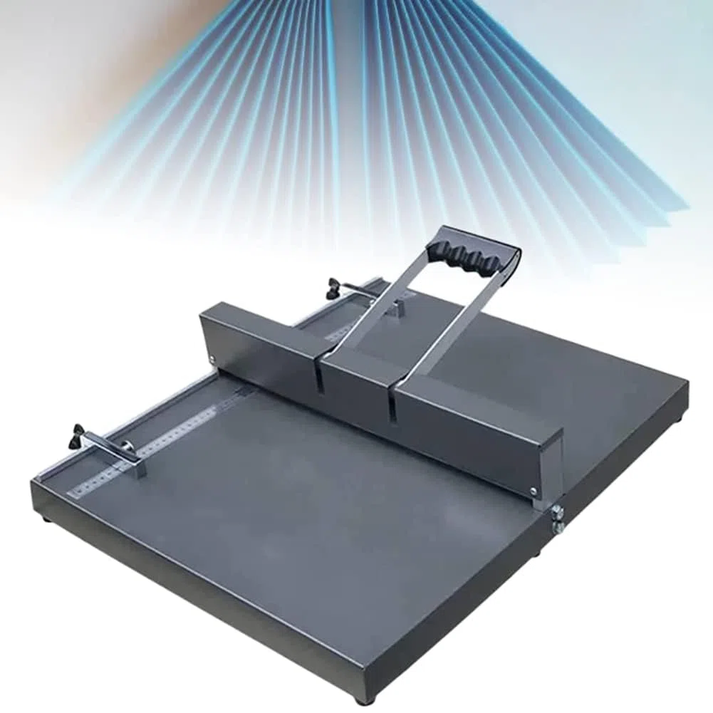 Premium 350 mm manuelle Falzmaschine – A3/A4 Papierfaltmaschine für Grußkarten, Hefte und Fotos – robuster Metall-Papierfalte für präzises Punkten – Desktop-Ritz- und Knitterlösung