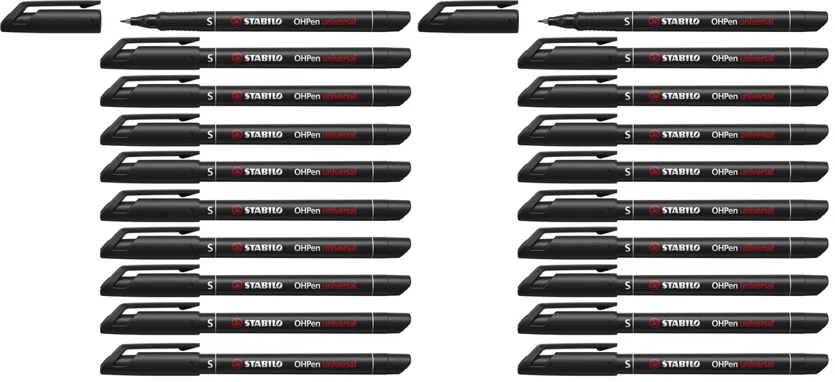Folienstift - STABILO OHPen universal - permanent superfein - 2x 10er Pack - schwarz