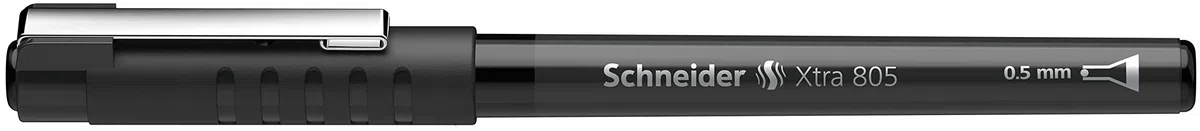 Schneider Xtra 805 Tintenroller (Röhrchenspitze aus Edelstahl, 0,5 mm) 10er Packung schwarz
