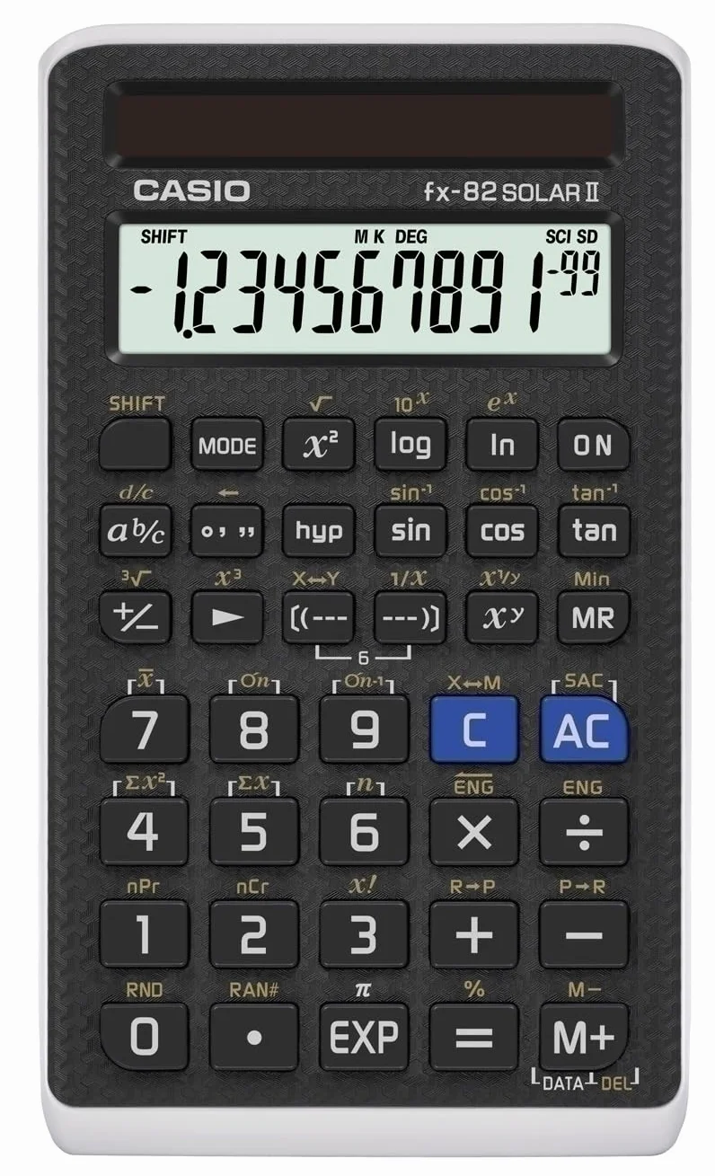 Casio FX-82SOLARII Schulrechner Schwarz Display (Stellen): 12 solarbetrieben (B x H x T) 71 x 10 x 134 mm