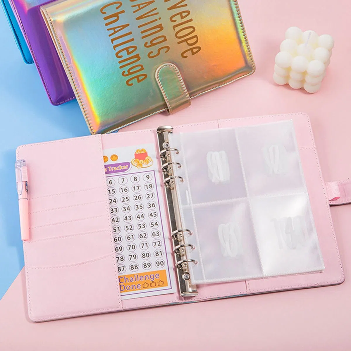 100 Umschlag Saving Challenge,Budget Planner Deutsch,A5 Haushaltsplaner mit Umschlägen,Budget Binder Einfache und Unterhaltsame Möglichkeit zu Sparen 5050 €,Sparbuch für Geld Sparen Challenge