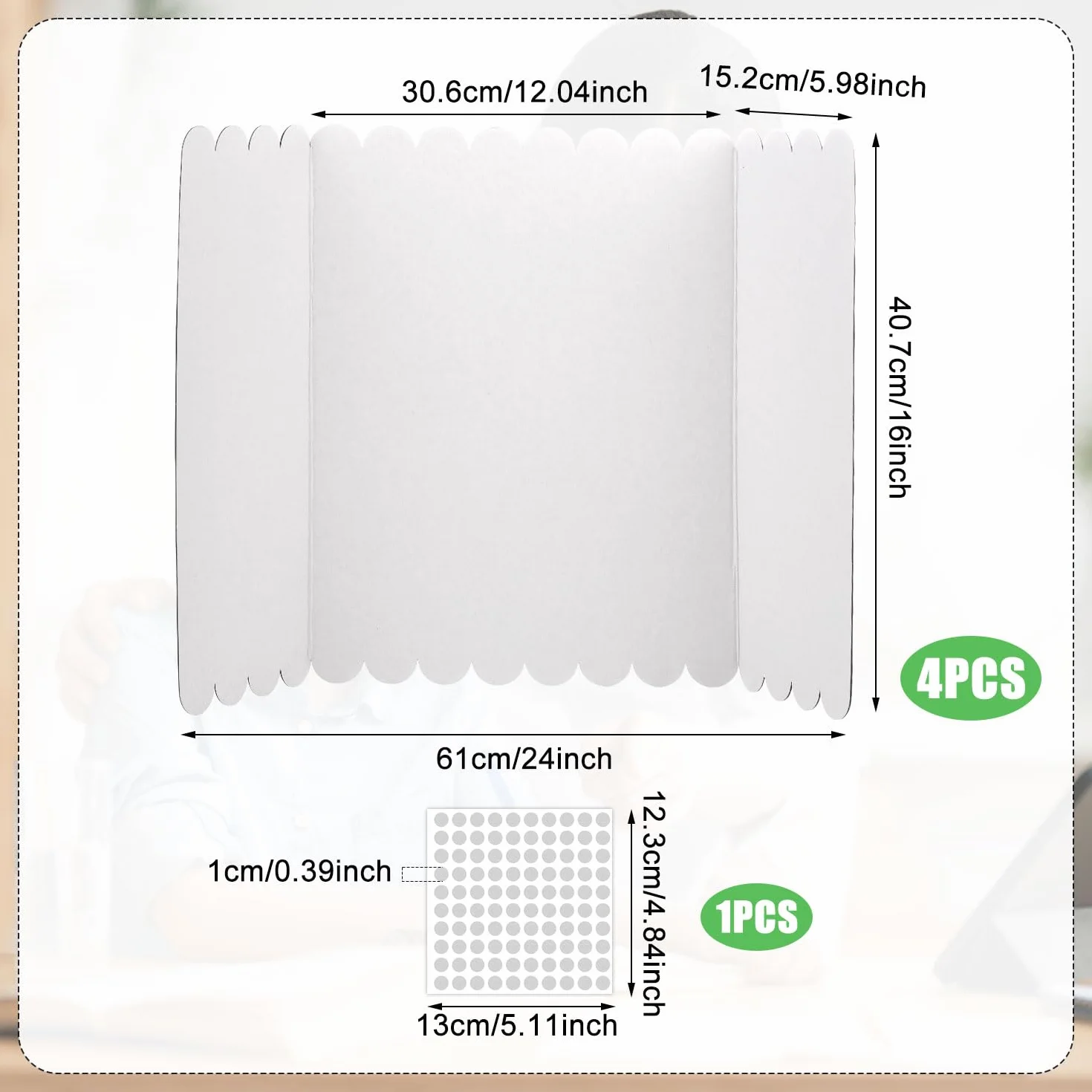 4St 61x40,7cm Trifold Poster Board, Dreifach Gefaltete Postertafeln, mit 1 Blatt Punktkleber, Weiße Science Fair-Tafel, Präsentationstafel zum Präsentieren von Projektfotos für die Schulbüro-Messe