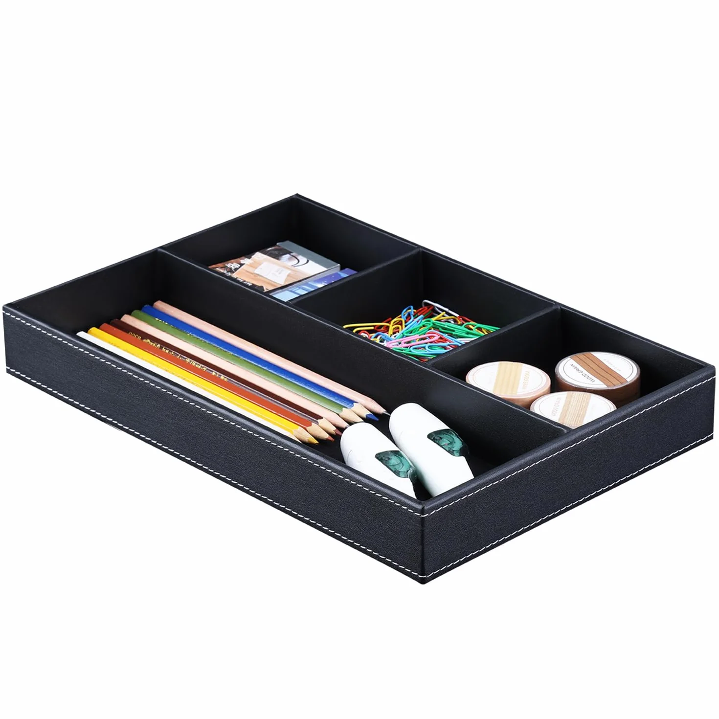 KINGFOM™ Leder Stiftablagen (Schwarz)