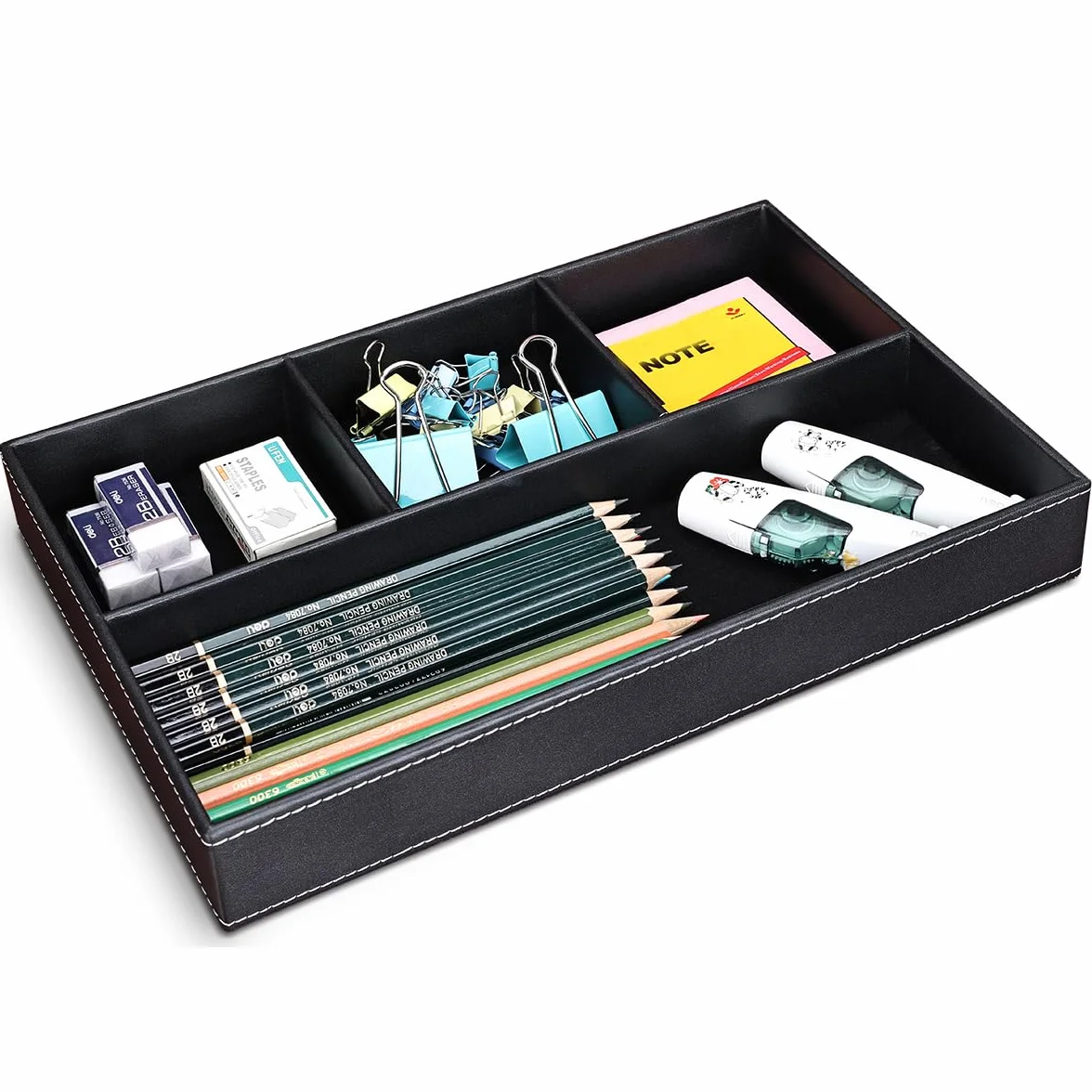 KINGFOM™ Leder Stiftablagen (Schwarz)