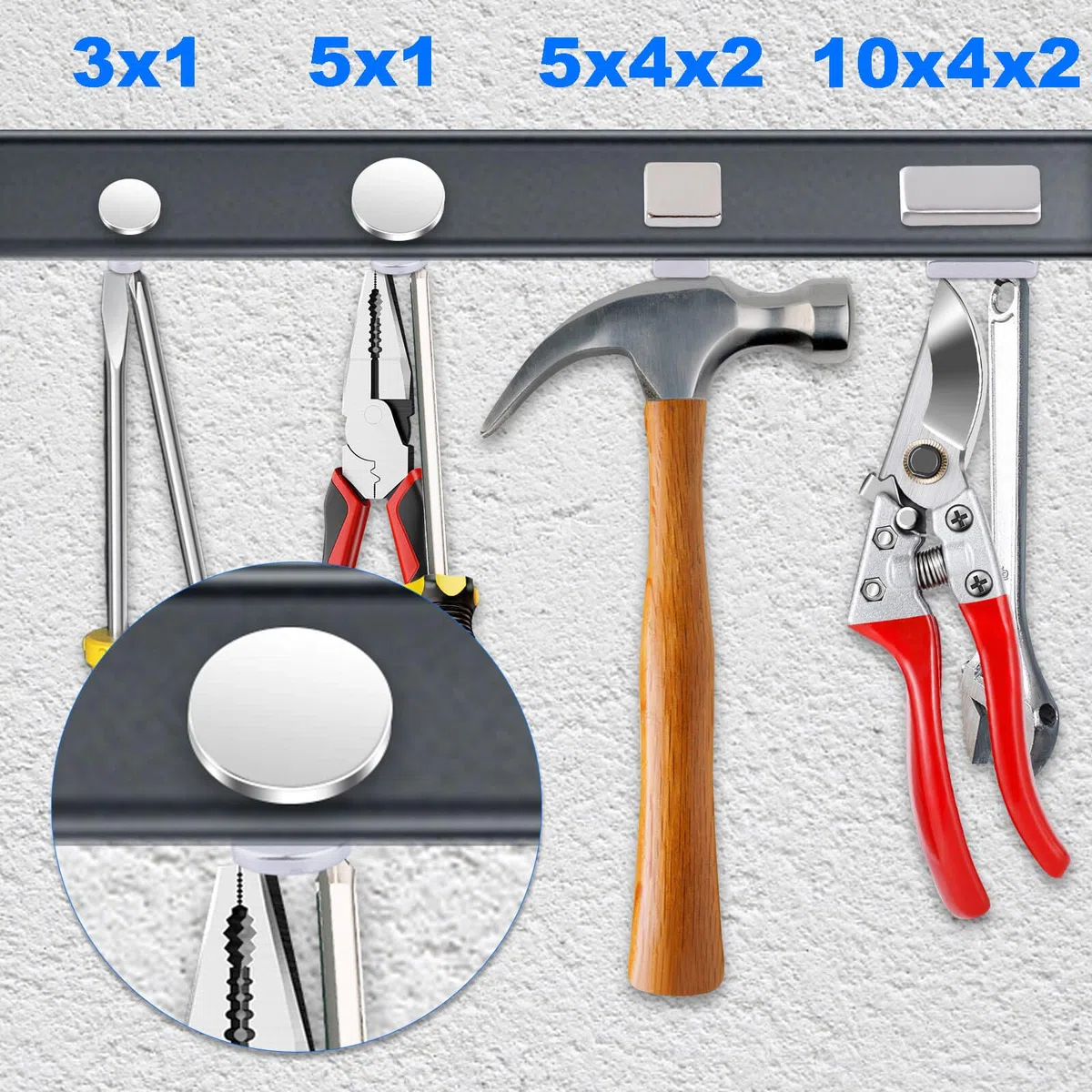 300 Stück Magnete Stark, 4 Verschiedene Größen, Neodym Magnete Extra Stark Silber, Kleine Magnet e für Magnettafel, Klein Mini Magneten für Whiteboard, Handwerk, Kühlschrankmagnete