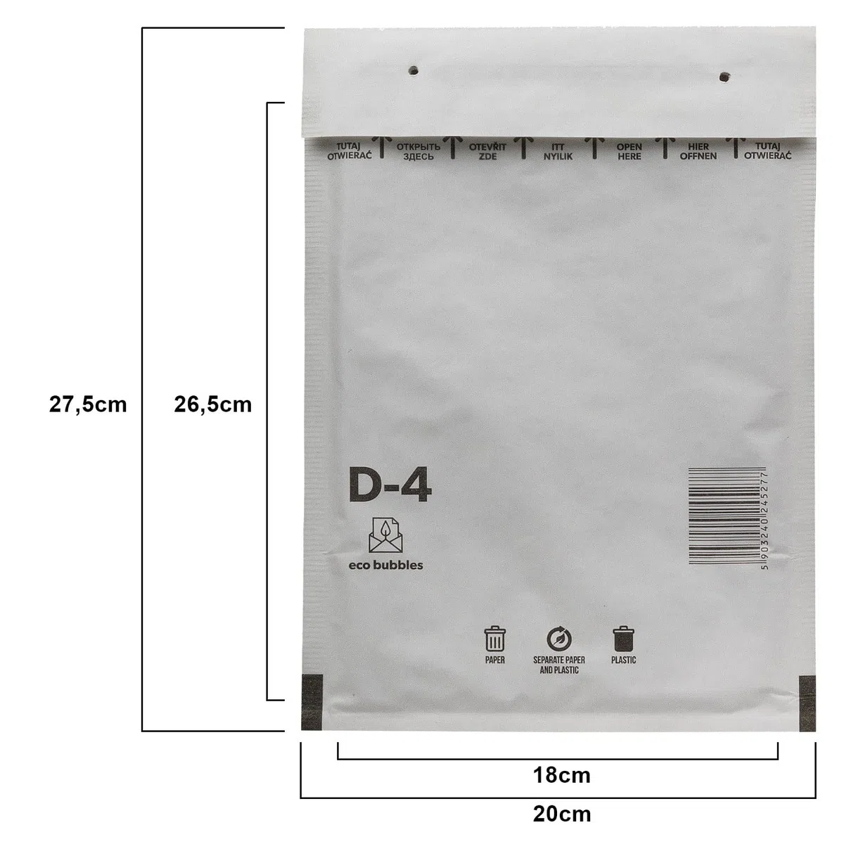 100 Versandtaschen Luftpolsterumschläge haftklebend Luftpolsterversandtaschen Luftpolstertaschen Gr. D4 weiß D/4 (200mm x 275 mm) Umschläge gepolstert Polsterumschlag Taschen