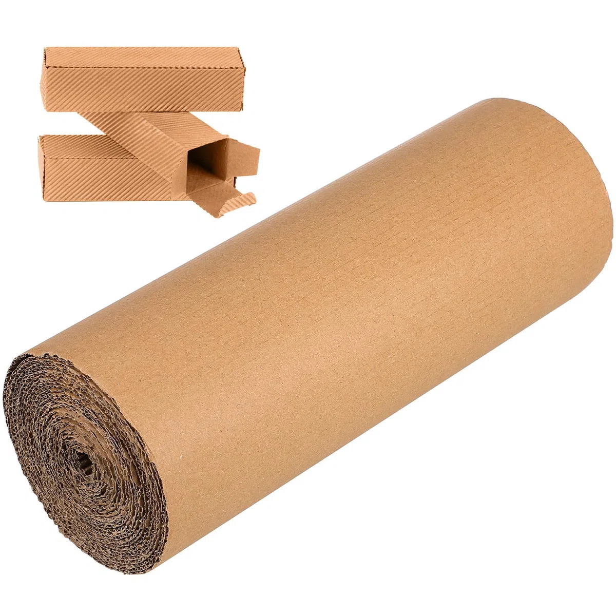 NUOBESTY Wellpappenrolle 12 X 197 Zoll Einseitig Gewellt als Bastelset und Verpackungslösung für Diy Karton ZubehöR Braun Versand