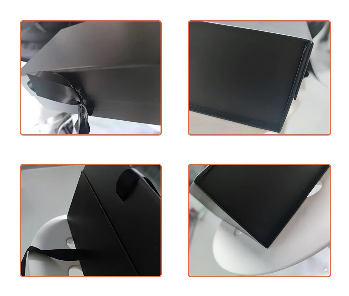 Schwarz Geschenkbox 33x26x11cm, Geschenkkarton mit Magnetisch Deckel und Schleife für Hochzeiten, Weihnachten, Geburtstage, Jubiläen Geschenkverpackung Box