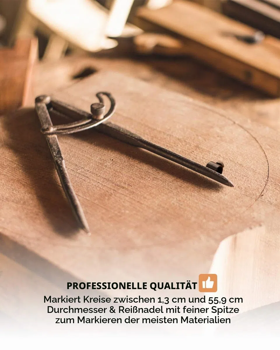Nicpro Zirkel Metall 20.3 cm/8 Zoll,Professioneller Schnellverstellzirkel, Zirkel mit Bleistifthalter für Geometrie, Lederverarbeitung,Bleistiftzirkel für Tischler, Zeichnen Kompass