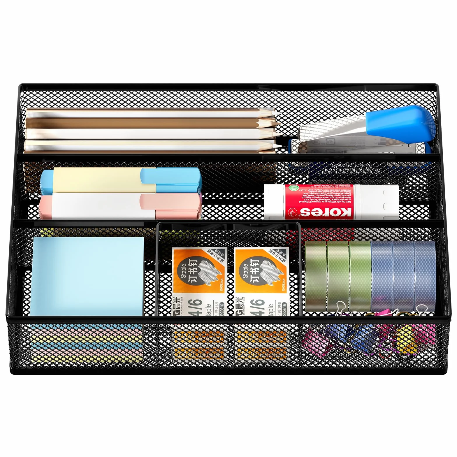 EasyPAG Metall Schubladen Tablett Stiftablage Schreibtisch Organizer Stiftehalter Stiftköcher Utensilienschalen Büro Organisation Zubehör Ablage,Schwarz