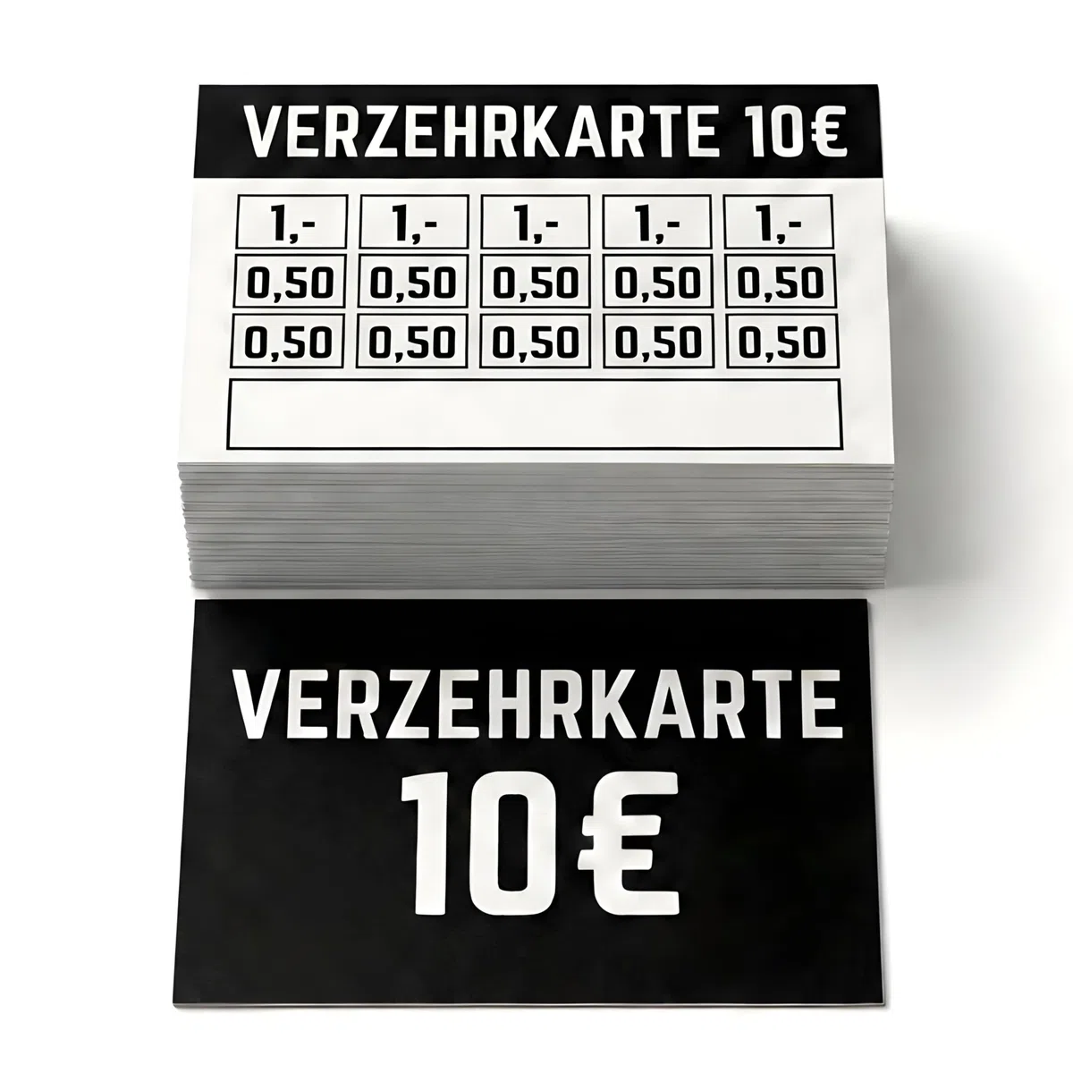100x Verzehrkarten zum Abstreichen - Wertkarten für Veranstaltungen, Vereine & Gastronomie als Alternative für Wertmarken (10 Euro, 100 Stück)