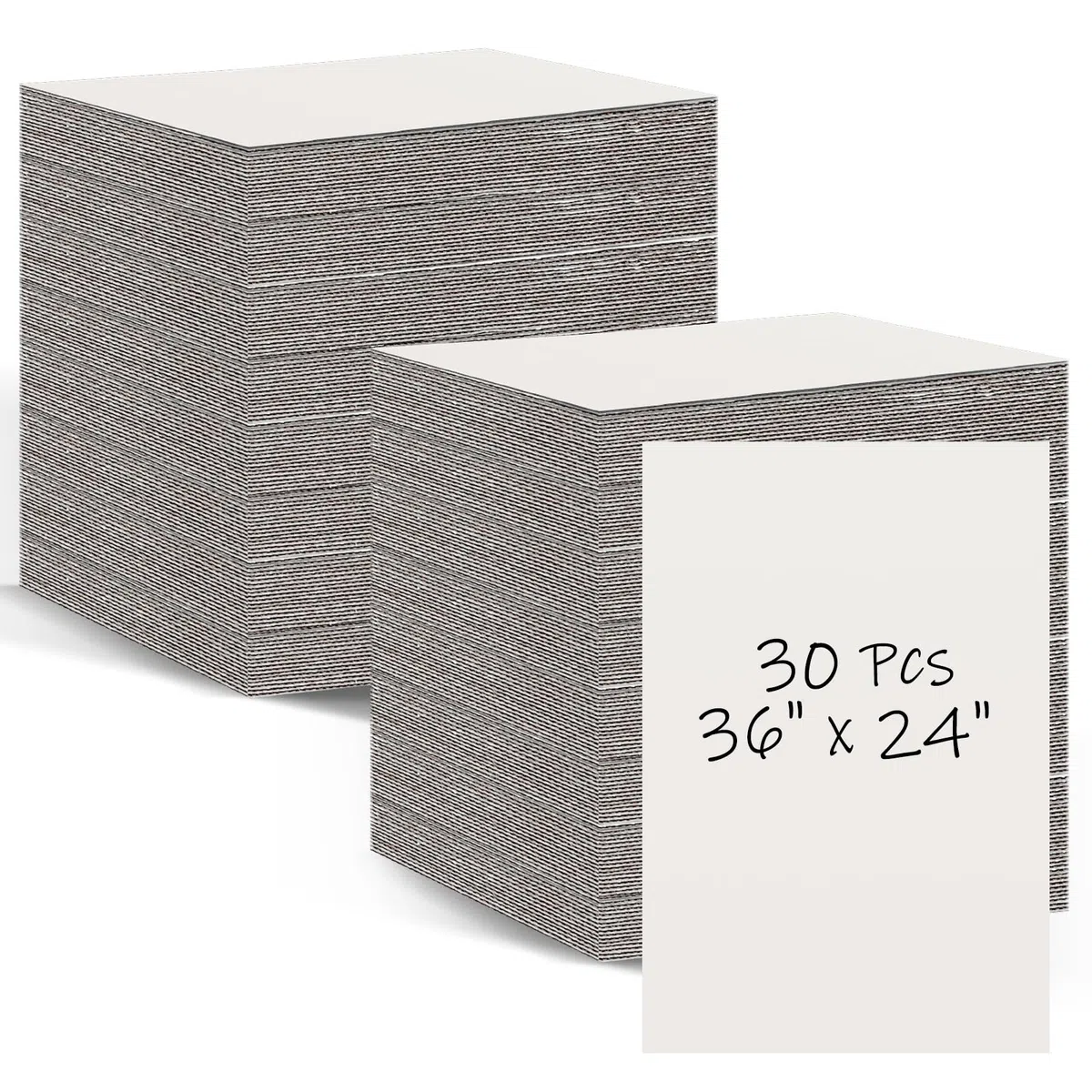 Qilery 30 Stück weiße Kartonbögen, 61 x 91,4 cm, große Wellpappe, 3 mm Plakatplatte, Wellpappe zum Schutz von Verpackungen, Versand, Bildern, Fotorücken, Produkten, Bastelkarten