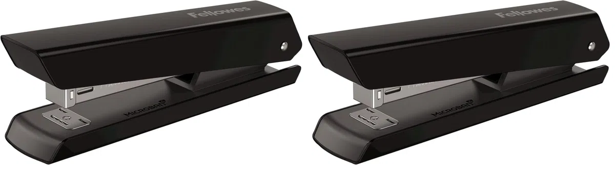 Fellowes Tacker LX820 Klassischer Hefter mit Microban Technologie - 20 Blatt Kapazität - Vollstreifen Heftgerät für 24/6mm und 26/6mm Hefklammern - schwarz - 1 Stück (Packung mit 2)