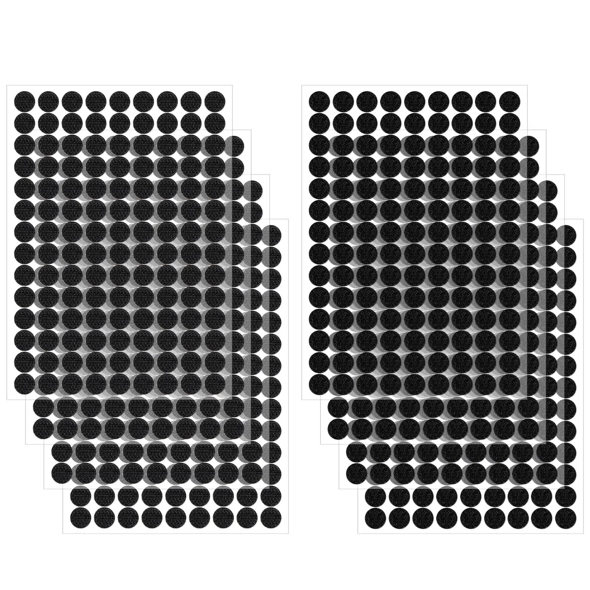 Klettpunkte Selbstklebend, 1008 Stück 10mm Klett Klebepunkte Klettverschluss Selbstklebend Small Circle Dots Sticker Tapes für Handwerk auf Papier Kunststoff Leder(Schwarz)