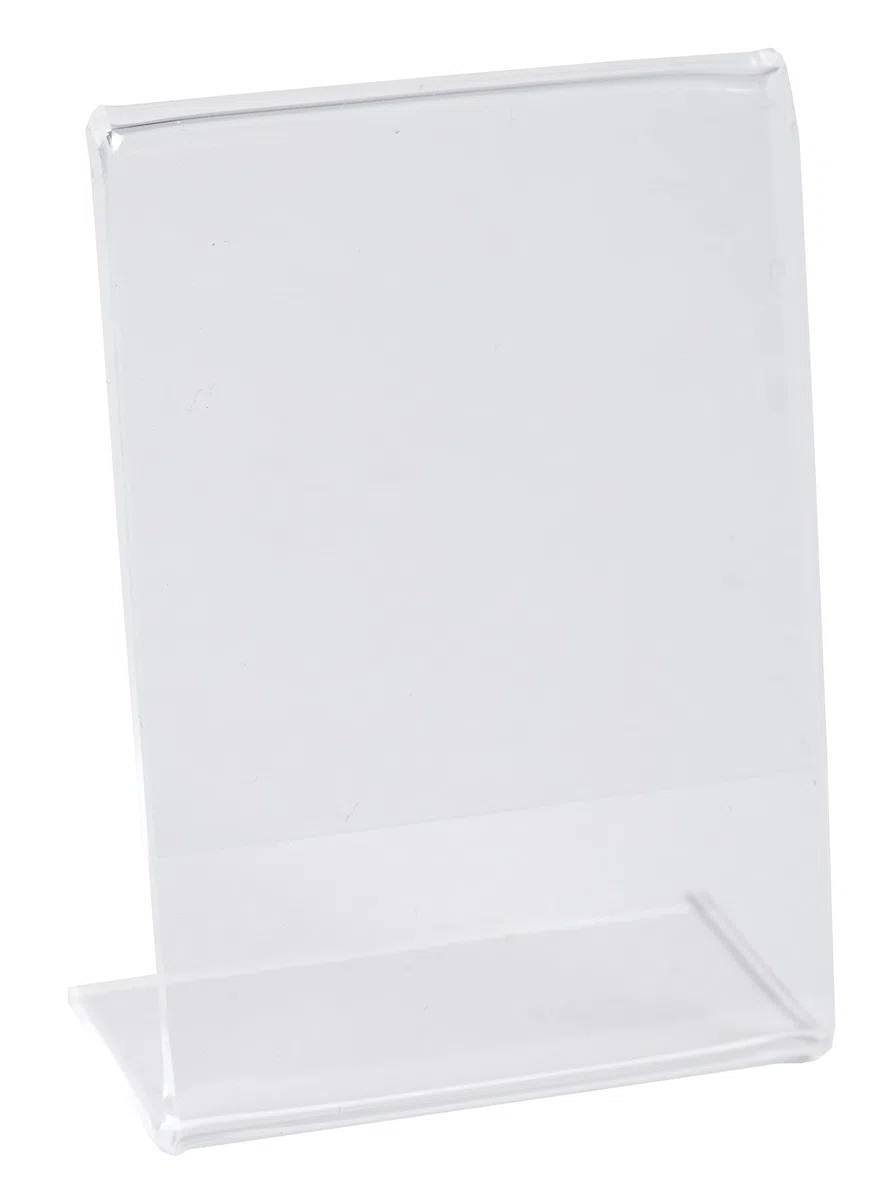 Exacompta 87058HD 10er Pack Prospekthalter DIN A7 Hoch zum Aufstellen aus stoßfestem Acryl Tischaufsteller Flyerhalter glasklar