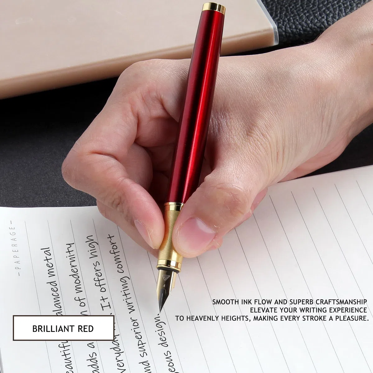 Füllstift Feinpunkt glatte Schreibstifte für Journaling Fancy Stifte mit Geschenkkoffer 8 schwarze Tintenpatronen ein EF-Spitze eine Tinte konvertieren schöne Stift Schriftsteller Geschenke (Rot)
