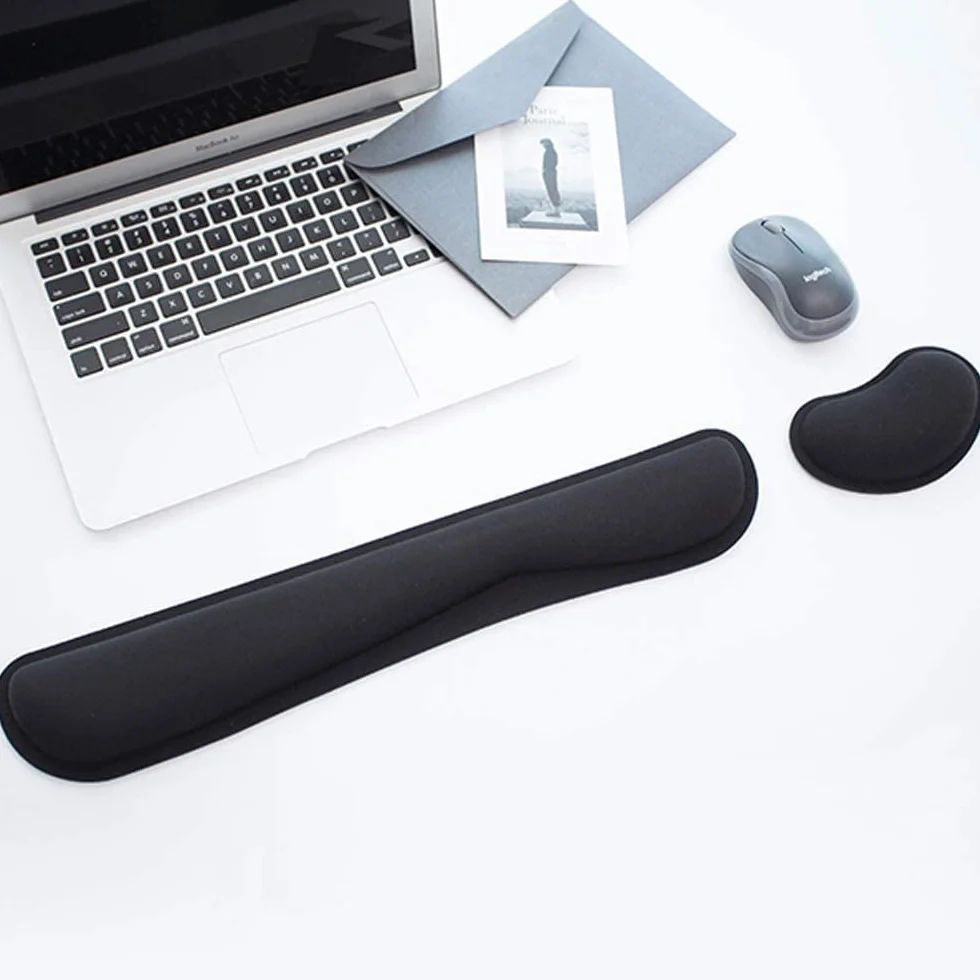 Mauspad-Handballenauflage Ergonomisches Handballenauflage-Set, Tastatur-Handgelenkauflage und Mauspad mit Handgelenkstütze für Computer, Laptop, Zuhause und Büro, Schwarz