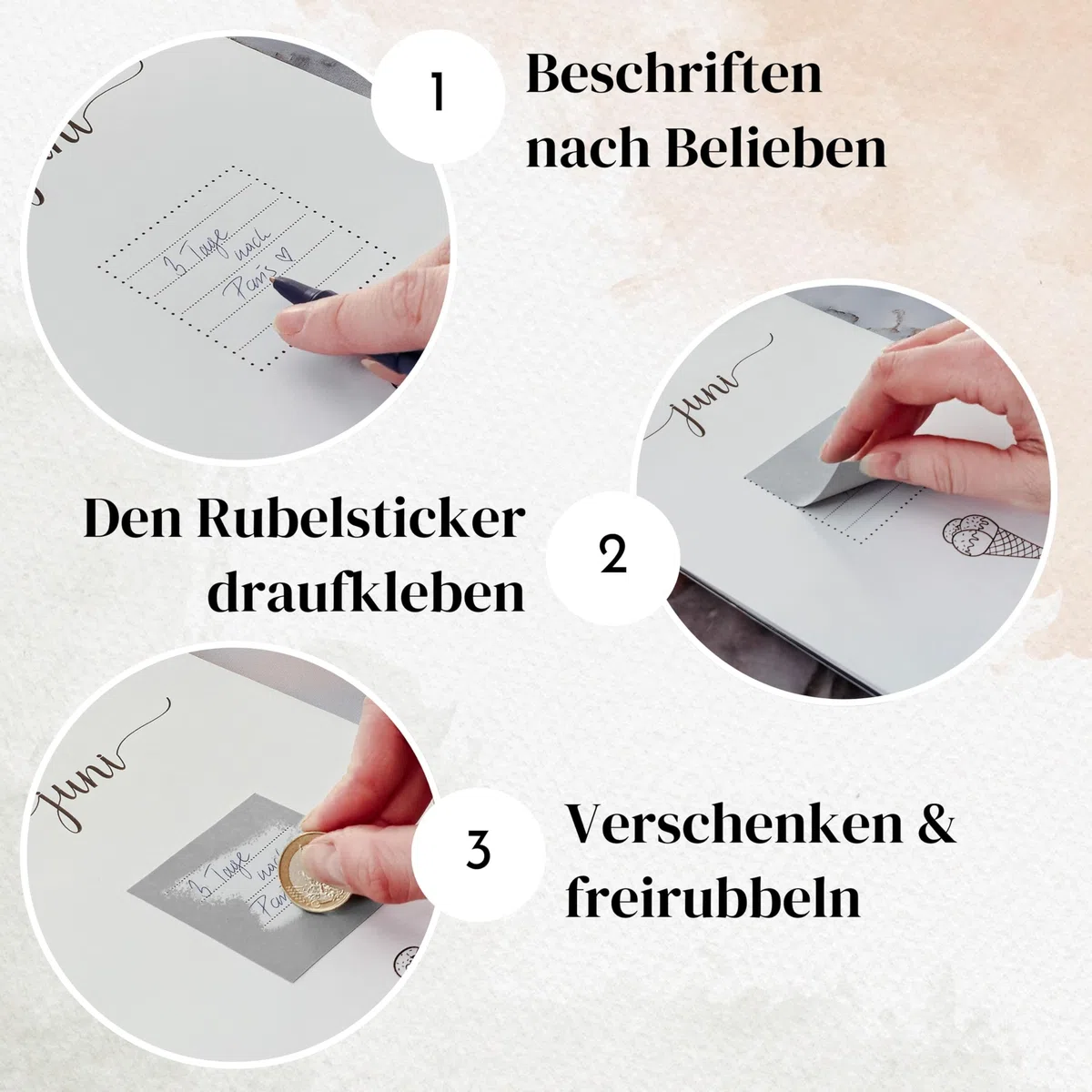 Gutscheinkalender Momente statt Dinge - 12 Gutscheine Rubbelkalender als kreative Geschenkidee