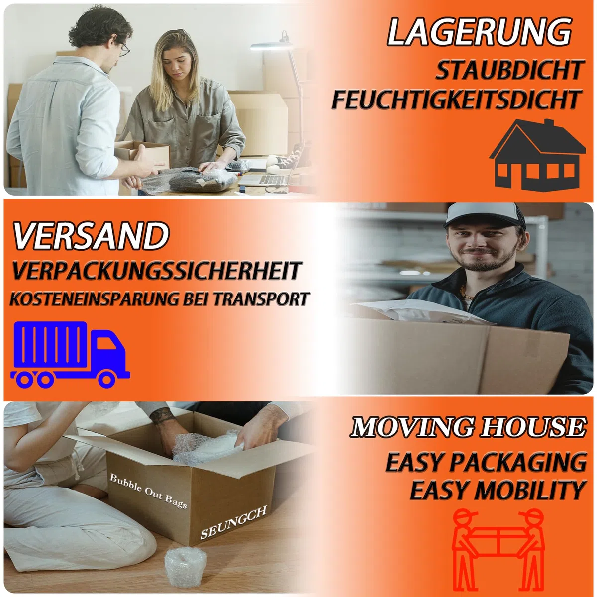 50 Stück Luftpolsterbeutel, 20x25 cm Doppelwandige Luftpolsterumschläge mit extra Polsterung – Klare Luftpolstertaschen ideal für Versand, Lagerung & Umzug von Geschirr, Porzellan und Elektronik