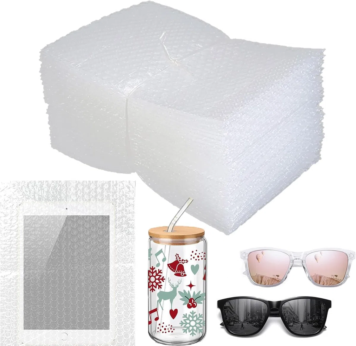50 Stück Luftpolsterbeutel, 20x25 cm Doppelwandige Luftpolsterumschläge mit extra Polsterung – Klare Luftpolstertaschen ideal für Versand, Lagerung & Umzug von Geschirr, Porzellan und Elektronik