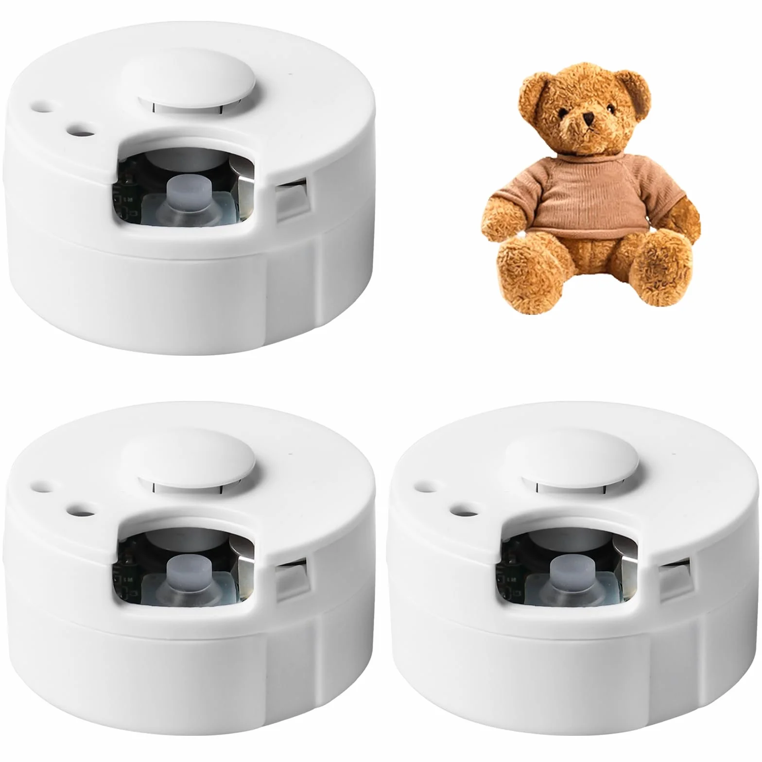 3 Stück Diktiergerät für Stofftiere, 60 Sekunden Aufnahme Soundmodul für Teddybär, Soundmodul Bespielbar, Diktiergerät Spielzeug für Personalisierte Aufnahme, DIY-Geschenke