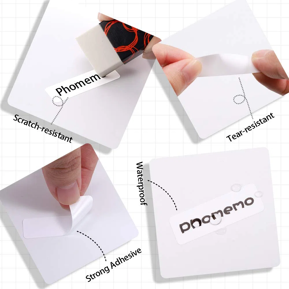 Phomemo D30 Klebeetiketten Weißes 14x30mm Druckpapierband für D30 Bluetooth Tragbarer Etikettendrucker…