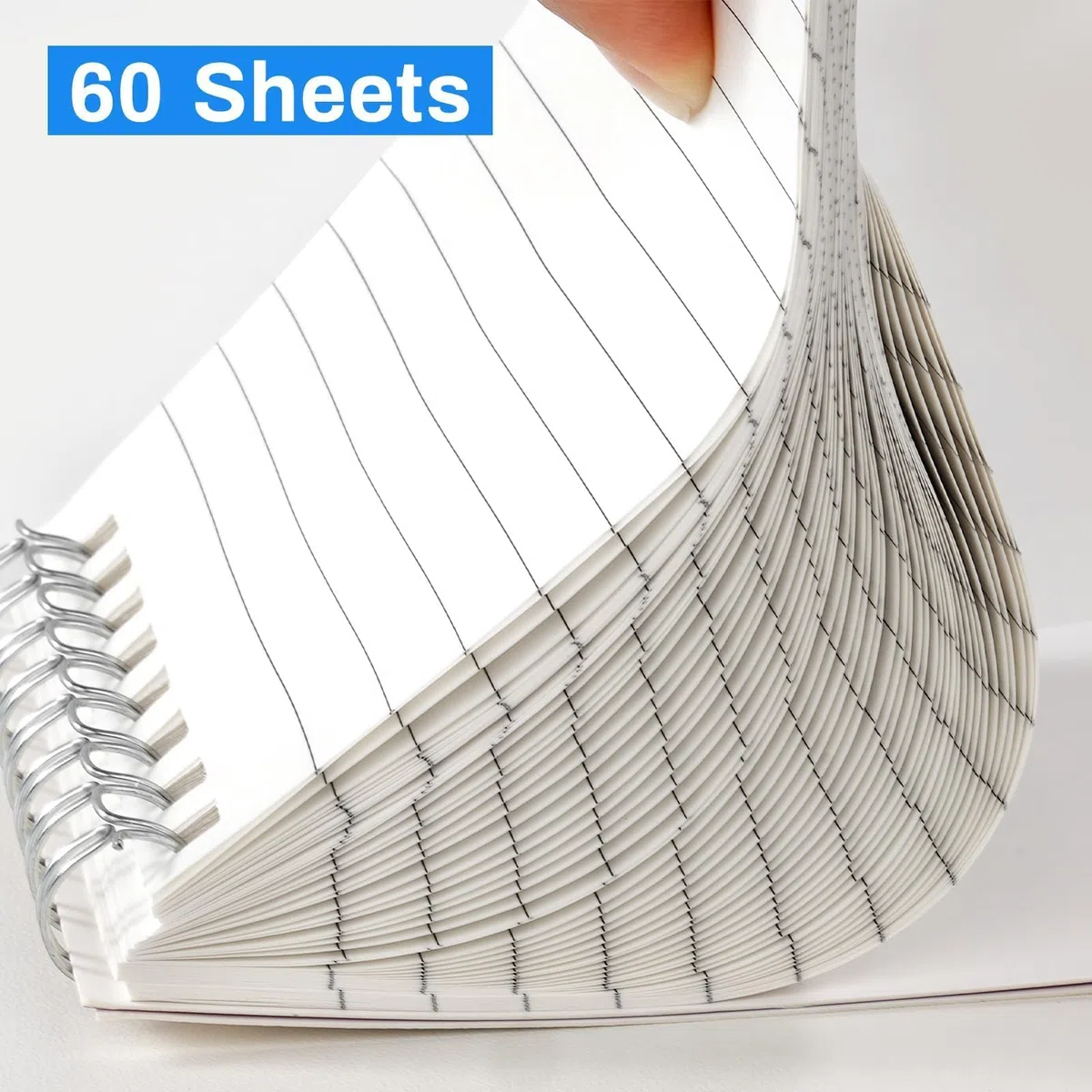 Pocket Notebook Bulk 7,6 x 12,7 cm, 60 Packungen Mini-Notizblock mit linierten Seiten, Notizblöcke, 6 farbige 60 Blatt/120 Seiten (80 g/m²), kleine Notizblöcke für Büro, Arbeit, Uni, Zuhause