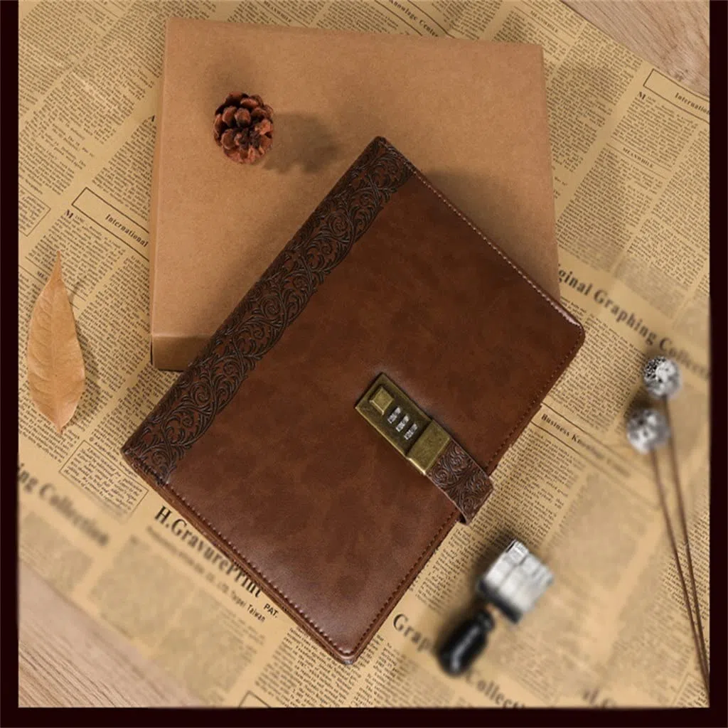 Tagebuch, A5-Binder, Notizbuch mit Schloss, Spiralringe, Notizblock, Skizzenbuch (einfarbig, Talla ?nica)