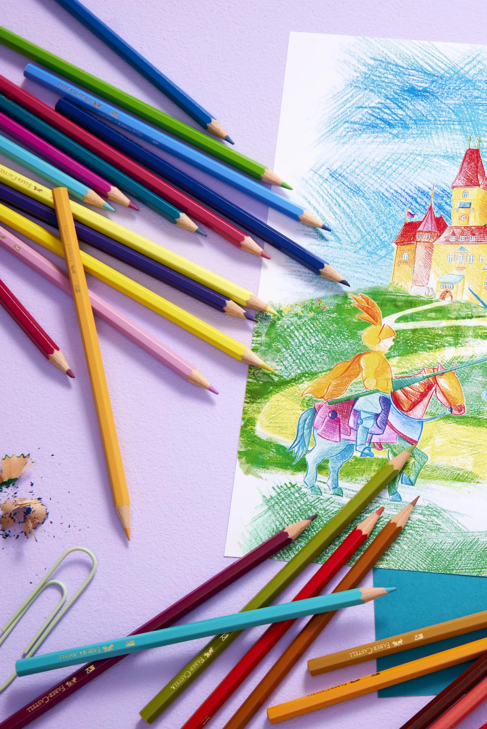 Faber-Castell 111260 - Buntstifte Set Castle, 60-teilig, hexagonal, bruchsicher, für Kinder und Erwachsene | Bruchsichere Farbstifte mit hoher Farbbrillanz und weicher Mine für Kinder und Erwachsene