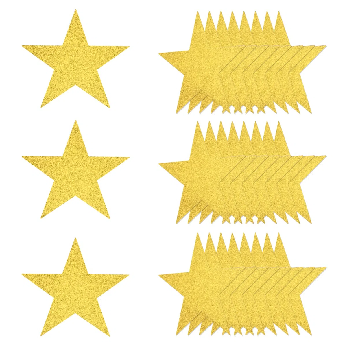 QUARKZMAN 25 Stück Glitzer Stern Ausschnitte 11 Zoll Sternförmige Doppelseitig Bedruckte Glitzerpapier Konfetti Ausschnitte Für Pinnwand Wand Party Deko Zubehör Gelb