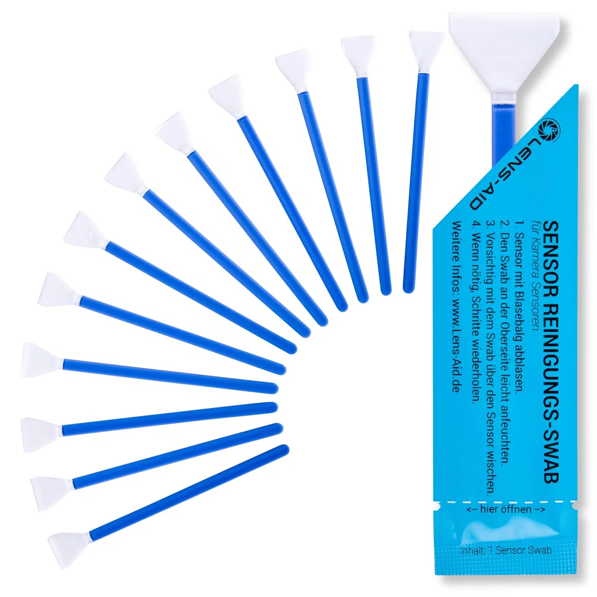 Lens-Aid Sensor Cleaning Swabs zur Reinigung von MFT Kamera Sensoren: 12x Mikrofaser Cleaning Swab 12 mm einzeln verpackt