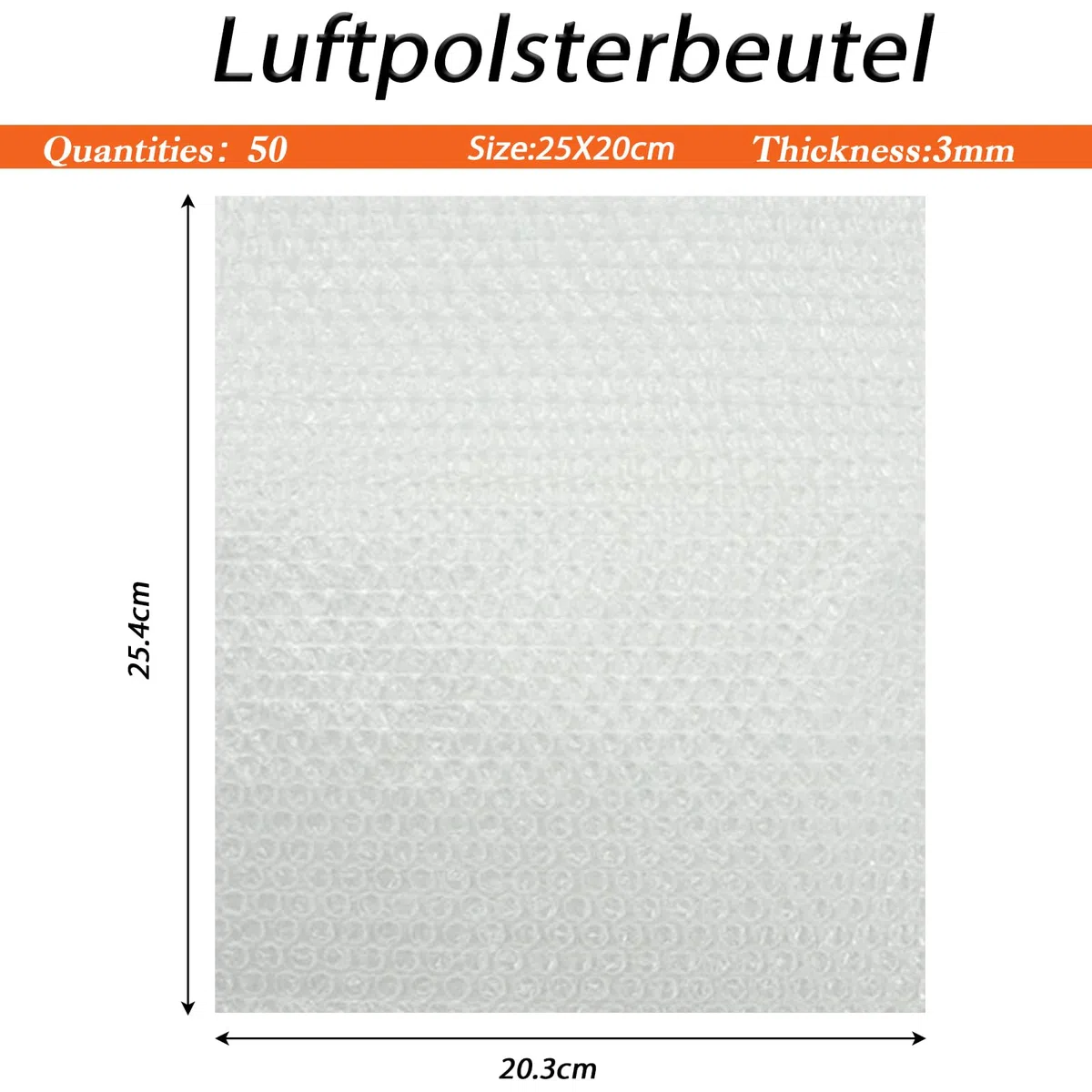50 Stück Luftpolsterbeutel, 20x25 cm Doppelwandige Luftpolsterumschläge mit extra Polsterung – Klare Luftpolstertaschen ideal für Versand, Lagerung & Umzug von Geschirr, Porzellan und Elektronik