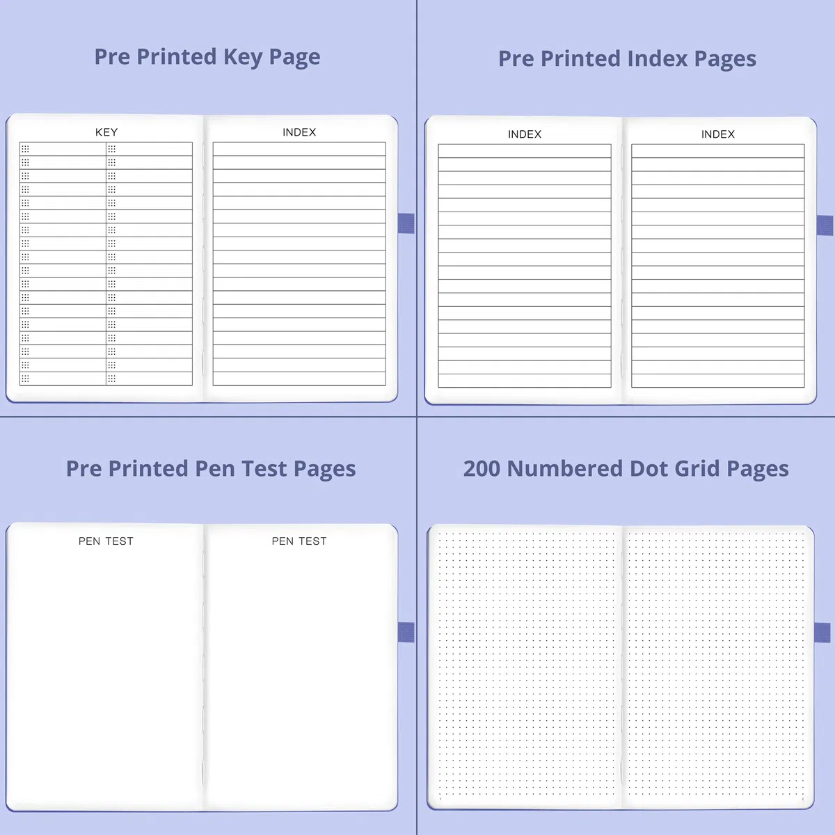 Vivid Scribbles Bullet Dotted Journal – 140 g/m² dickes, weißes Papier – 200 nummerierte Punktraster Seiten – 14,7 x 21,1 cm gepunktetes Notizbuch