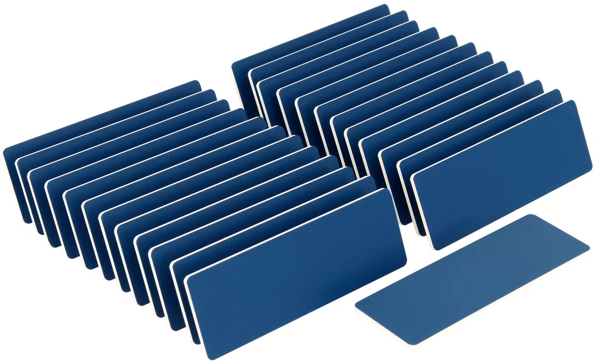 ExcelMark Namensschild, blanko, mit magnetischer Rückseite, 2,5 x 7,6 cm 25 Pack - Blue