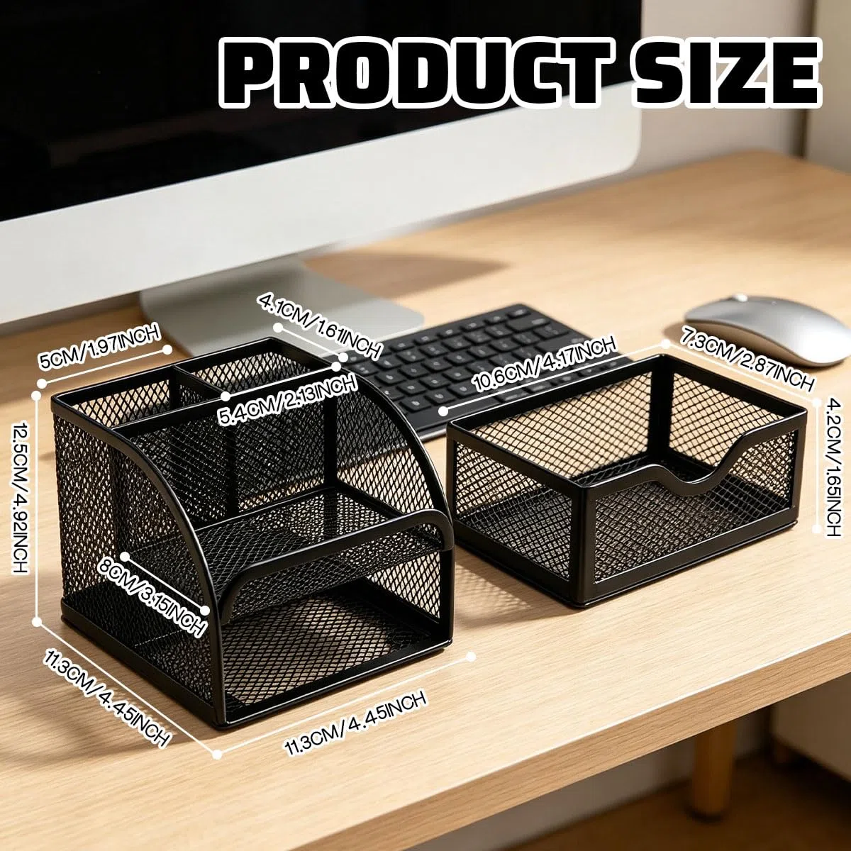 Schreibtisch Organizer Schreibtischorganizer Schwarz Stifte Tisch Organizer Metallgitter Stiftehalter mit 4 Fächern & Schublade stiftebox Mesh Metall Desktop für Büro Zubehör Zuhause Schule