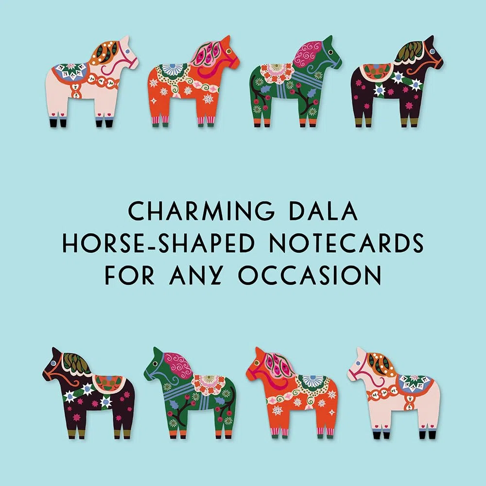 Dala Horse Notes: 16 Flat Cards and 16 Envelopes