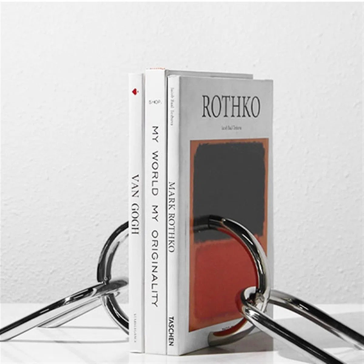 Buchstützen Dekorative Buchstützen, aus Edelstahl, rutschfeste, Kunst-Buchstütze for Regale for Dekoration, Schule, Zuhause, Büro, Bibliothek Dekorativ(Schwarz)