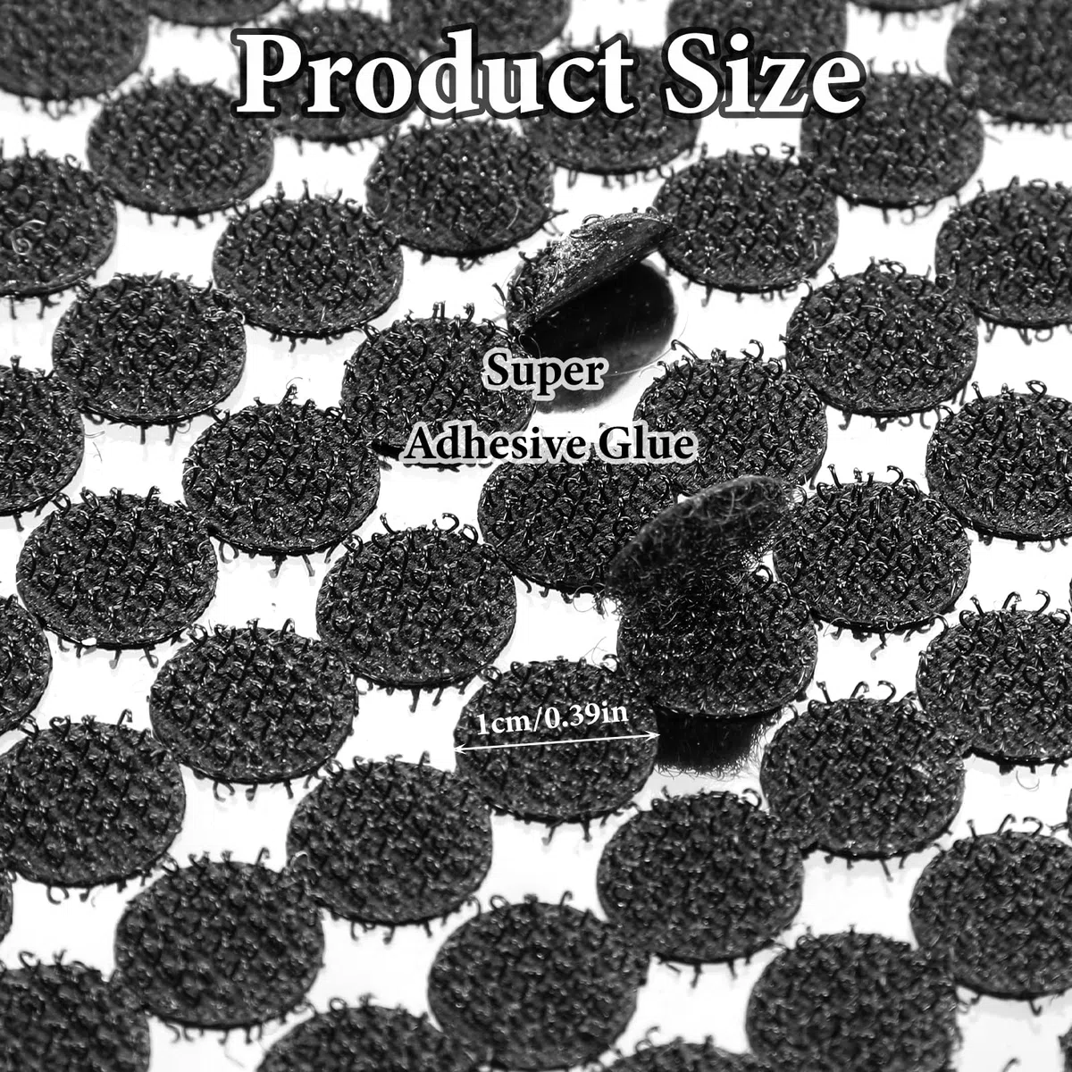 Klettpunkte Selbstklebend, 1008 Stück 10mm Klett Klebepunkte Klettverschluss Selbstklebend Small Circle Dots Sticker Tapes für Handwerk auf Papier Kunststoff Leder(Schwarz)